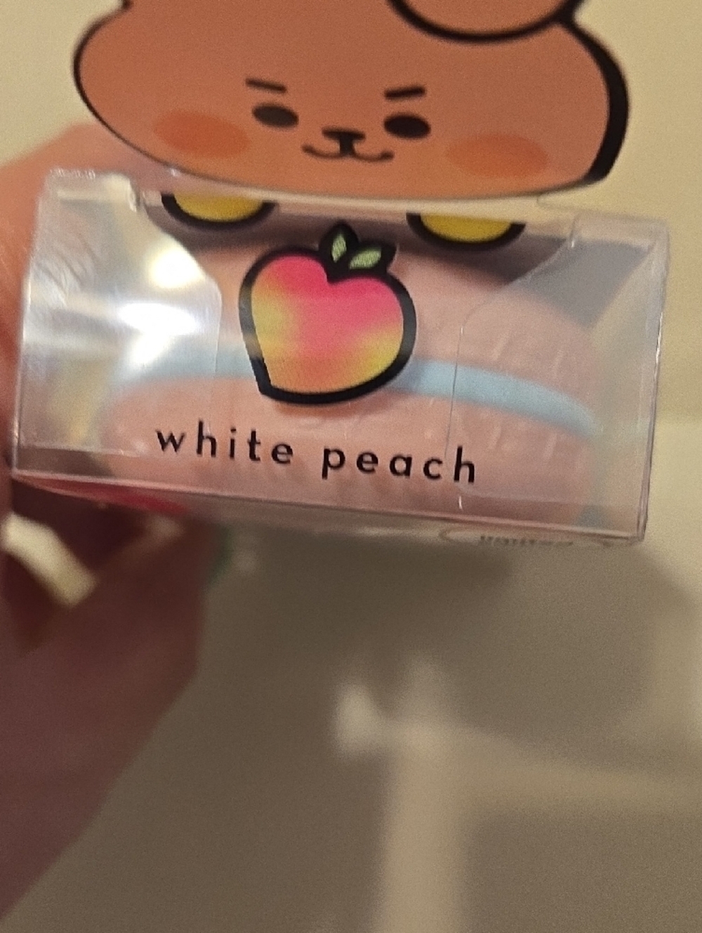 BT21 The Crème Shop Pink Macaron Lip Balm- White Peach - Picture 2 of 3